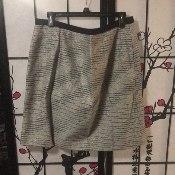 Ann Taylor size 16 Zipper in front skirt lined stripes hints of blue - Picture 2 of 6